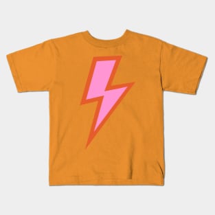Pink and Burnt Orange Lightning Bolt Kids T-Shirt